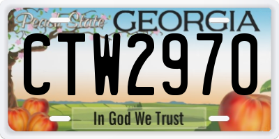 GA license plate CTW2970