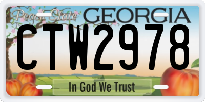 GA license plate CTW2978