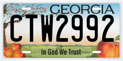 GA license plate CTW2992
