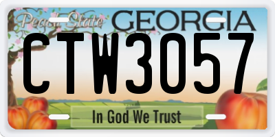 GA license plate CTW3057