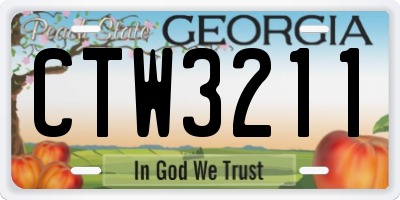 GA license plate CTW3211