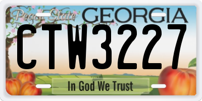 GA license plate CTW3227