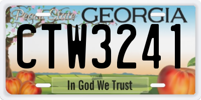 GA license plate CTW3241