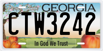 GA license plate CTW3242