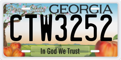 GA license plate CTW3252