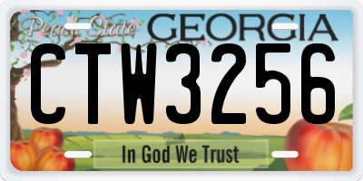GA license plate CTW3256