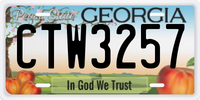 GA license plate CTW3257