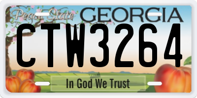 GA license plate CTW3264