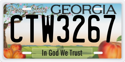 GA license plate CTW3267