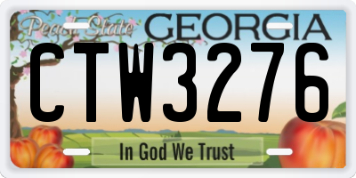 GA license plate CTW3276