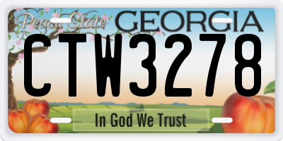 GA license plate CTW3278