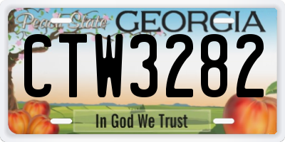 GA license plate CTW3282