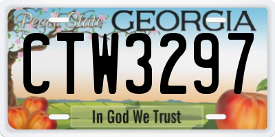 GA license plate CTW3297