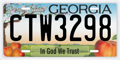 GA license plate CTW3298