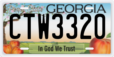 GA license plate CTW3320