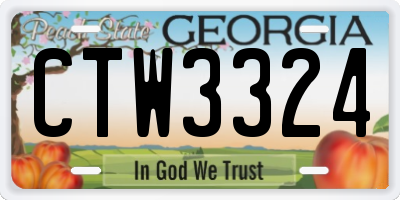 GA license plate CTW3324