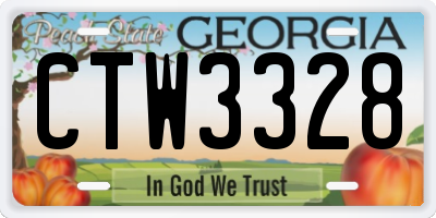 GA license plate CTW3328