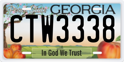 GA license plate CTW3338