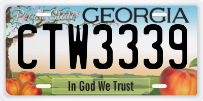 GA license plate CTW3339