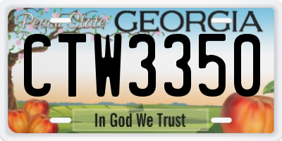 GA license plate CTW3350
