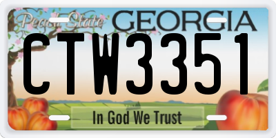 GA license plate CTW3351