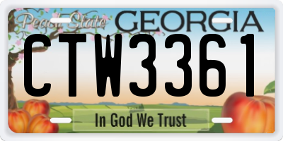 GA license plate CTW3361