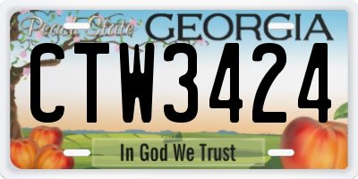 GA license plate CTW3424