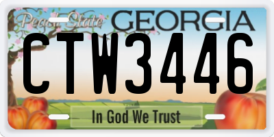 GA license plate CTW3446