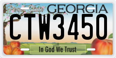 GA license plate CTW3450