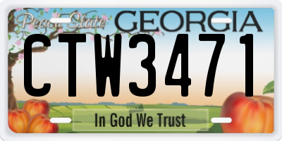 GA license plate CTW3471