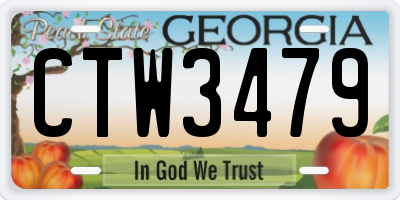 GA license plate CTW3479