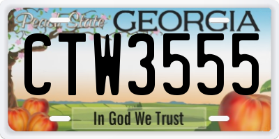 GA license plate CTW3555