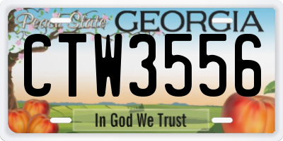 GA license plate CTW3556