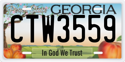 GA license plate CTW3559