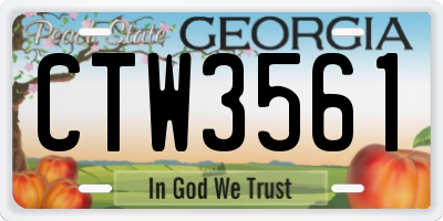 GA license plate CTW3561