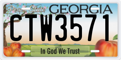 GA license plate CTW3571