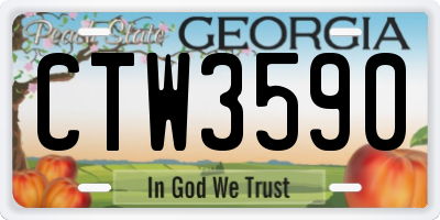 GA license plate CTW3590