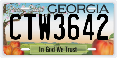 GA license plate CTW3642