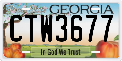 GA license plate CTW3677