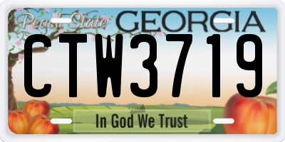 GA license plate CTW3719