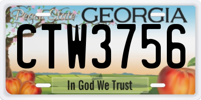 GA license plate CTW3756