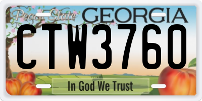 GA license plate CTW3760