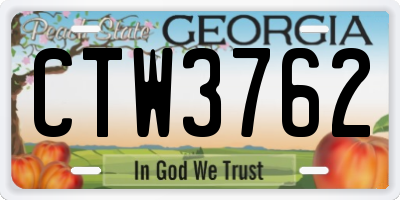 GA license plate CTW3762