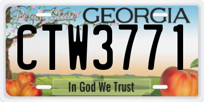 GA license plate CTW3771