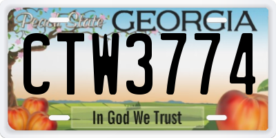 GA license plate CTW3774