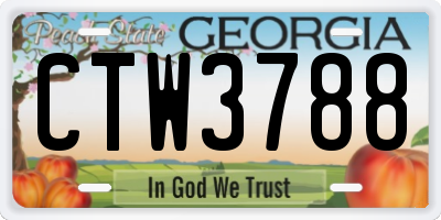 GA license plate CTW3788