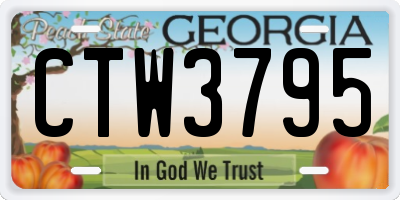 GA license plate CTW3795