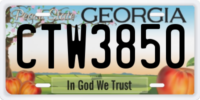 GA license plate CTW3850