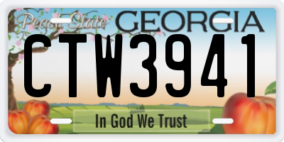 GA license plate CTW3941