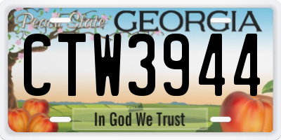 GA license plate CTW3944